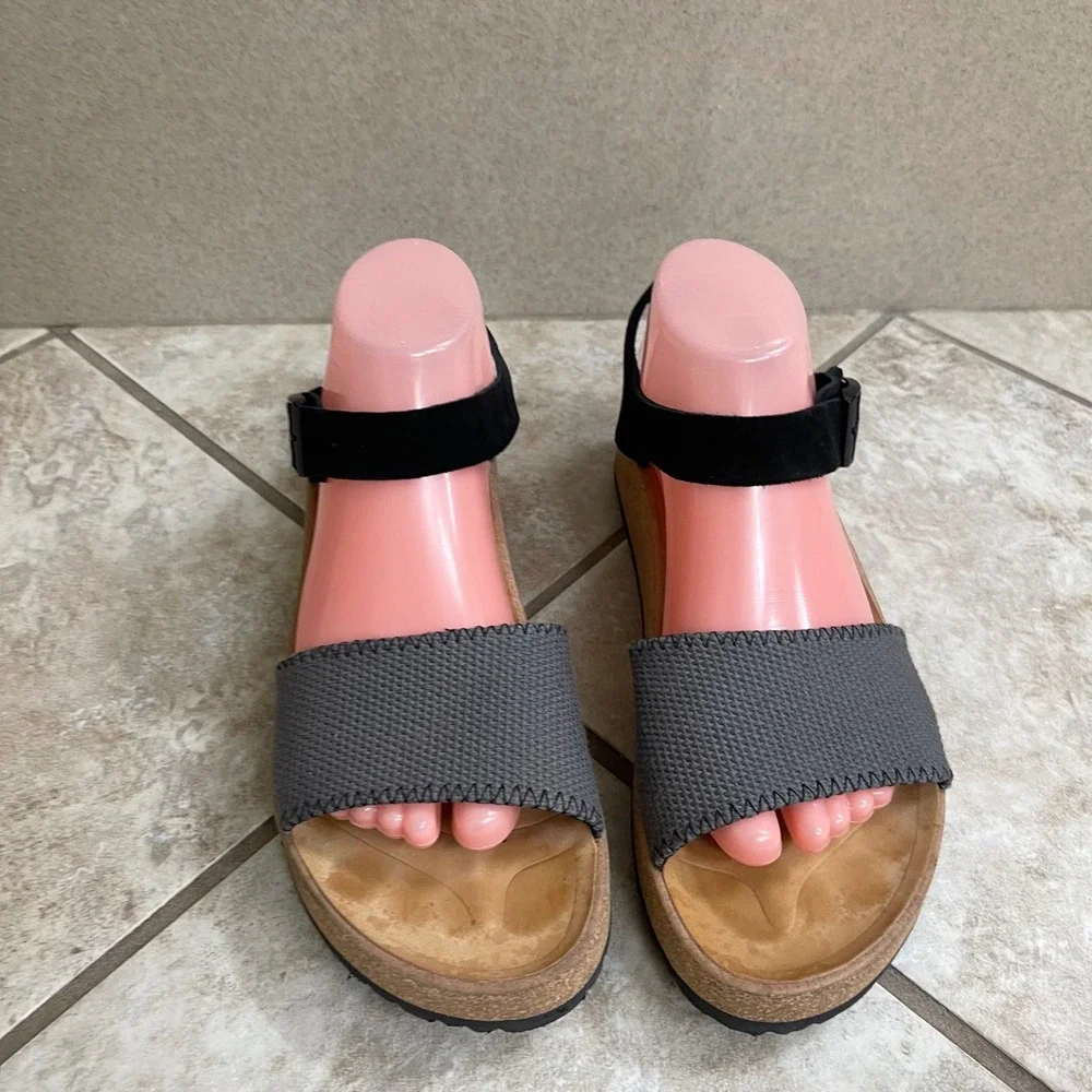 Papillio by Birkenstock Platform Cork Sandals Women's Gray Black Size‎ 40 lady9